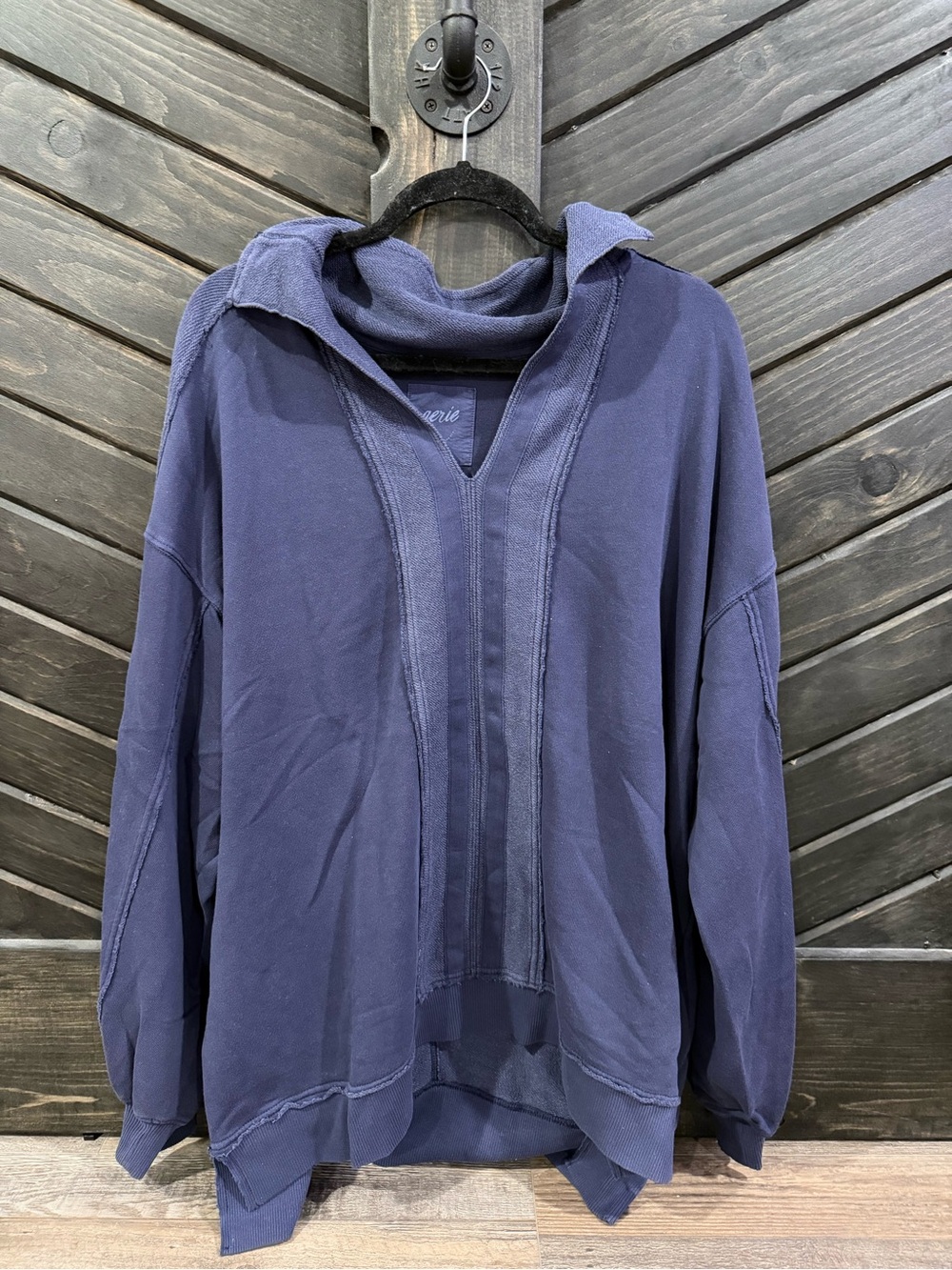 aerie Navy Cowl Neck Pullover Sweater